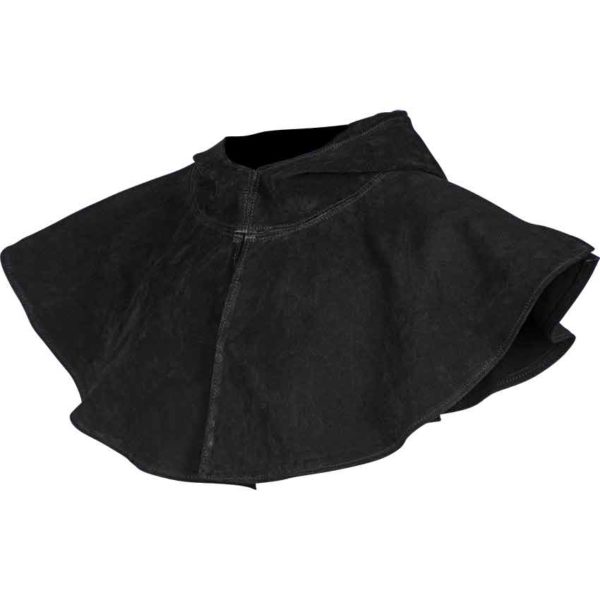 Black Medieval Suede Hood