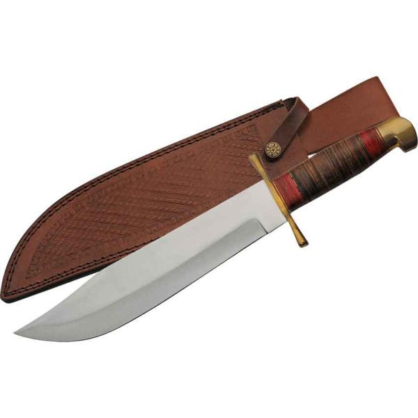 Stacked Leather Pakkawood Bowie Knife