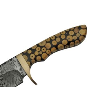 Damascus Knotted Wood Hunter Knife