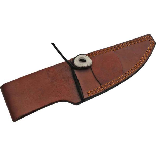 Damascus Deer Antler with Turquoise Skinner Knife