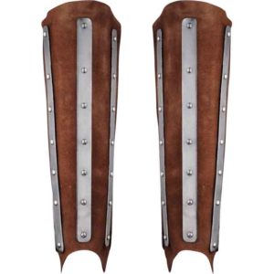 Brown Leather and Steel Greaves