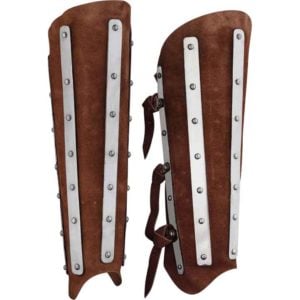Brown Leather and Steel Greaves