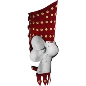 Red Leather and Steel Leg Guards
