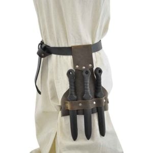 Triple Kunai Leather Scabbard