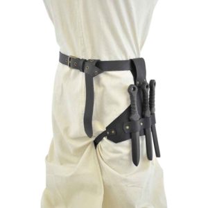 Triple Kunai Leather Scabbard