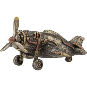 Steampunk Single Propeller Aircraft Statue