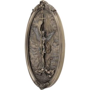 St. Michael with Crucifix over Demon Wall Plaque