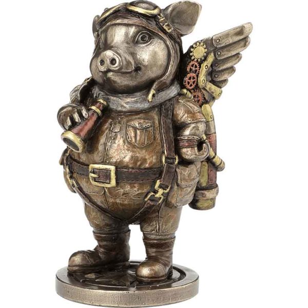 Steampunk Aviator Piggy Statue