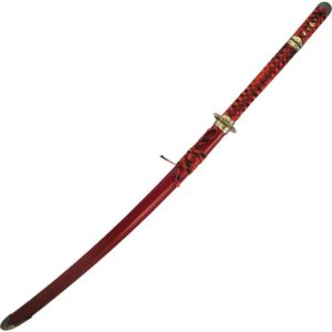 Red Samurai Katana with Hidden Tanto