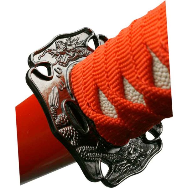 Red Carved Dragon Sword Set