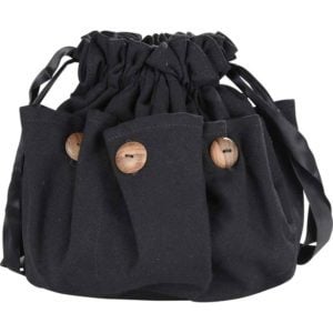 Buttoned Drawstring Bag