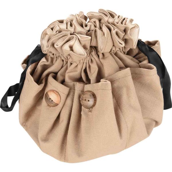 Buttoned Drawstring Bag