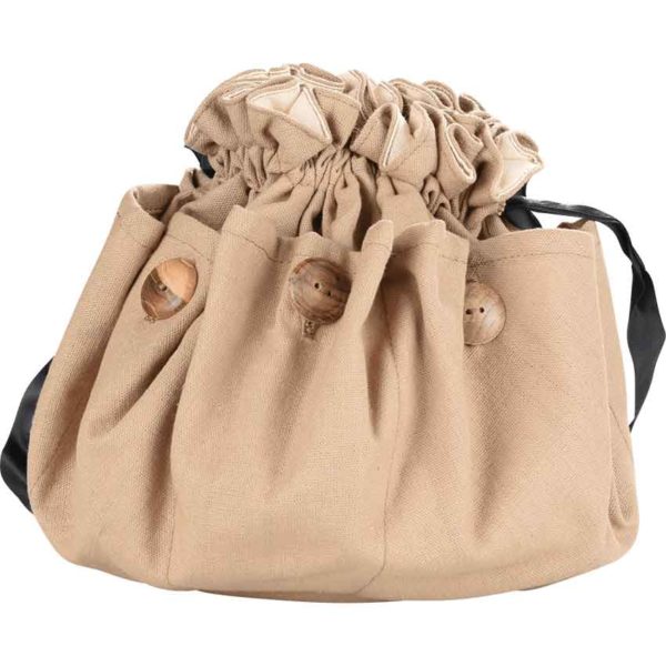 Buttoned Drawstring Bag