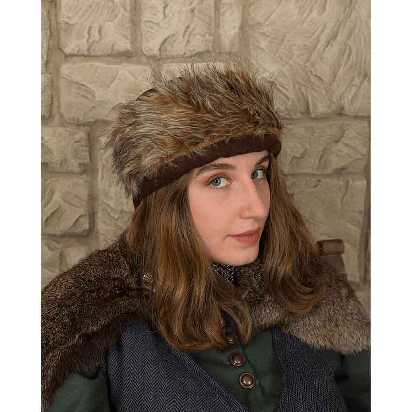 Wild Fox Fur-Trimmed Viking Hat - Faux Fur -  Norse/winter/cap/head/larp/medieval