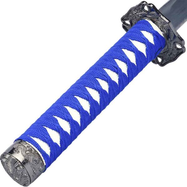 Blue Wrap Carved Dragon Sword Set