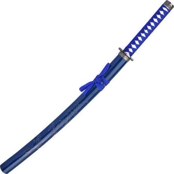 Blue Wrap Carved Dragon Sword Set