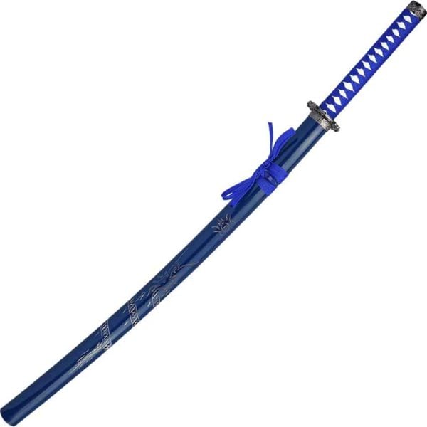 Blue Wrap Carved Dragon Sword Set
