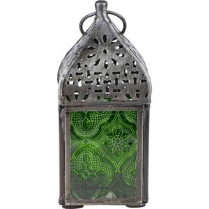 Earth Green Glass Tealight Lantern