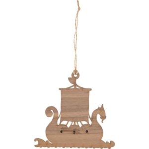 Viking Ship Wooden Christmas Ornament