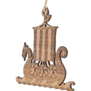 Viking Ship Wooden Christmas Ornament