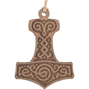 Mjolnir Wooden Christmas Ornament