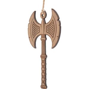 Viking Axe Wooden Christmas Ornament