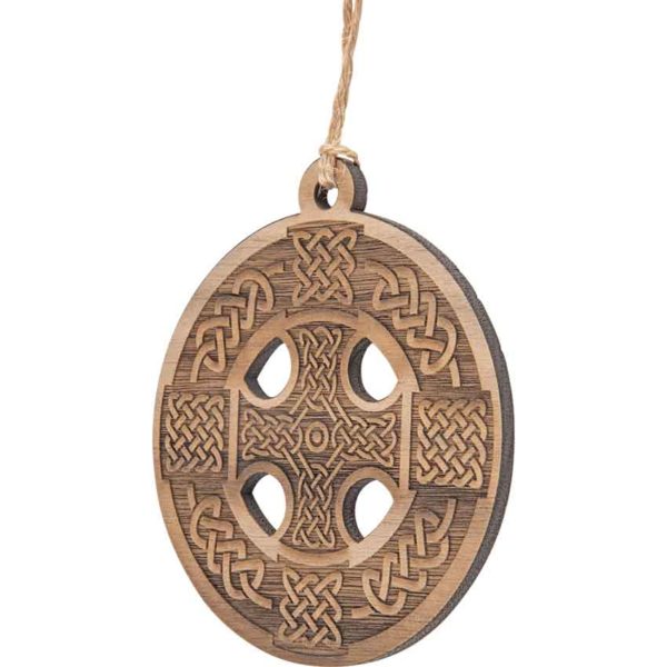 Celtic Cross Wooden Christmas Ornament