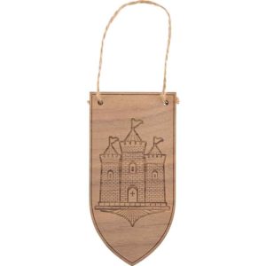 Castle Banner Wooden Christmas Ornament