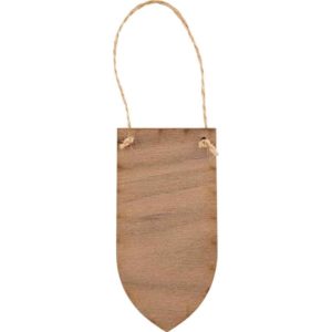 Heraldic Deer Banner Wooden Christmas Ornament