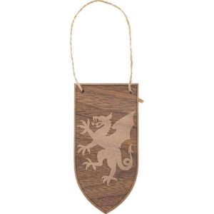 Heraldic Dragon Banner Wooden Christmas Ornament