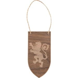 Heraldic Lion Banner Wooden Christmas Ornament