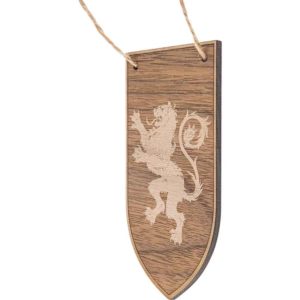 Heraldic Lion Banner Wooden Christmas Ornament