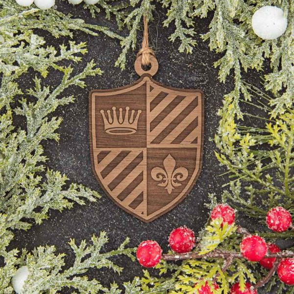 Medieval Crown and Fleur Shield Christmas Ornament