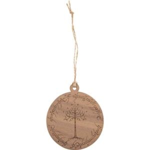 Ring and Tree of Gondor Wooden Christmas Ornament