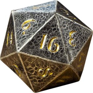 D20 LARP Dice - Hammered Steel