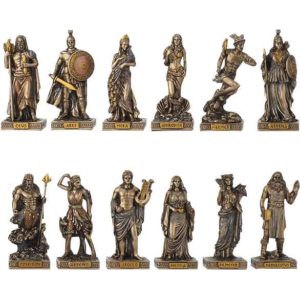 Greek Pantheon Bronze Statue Set