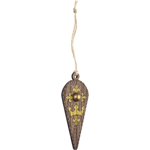 Fleur Cross and Crown Kite Shield Christmas Ornament