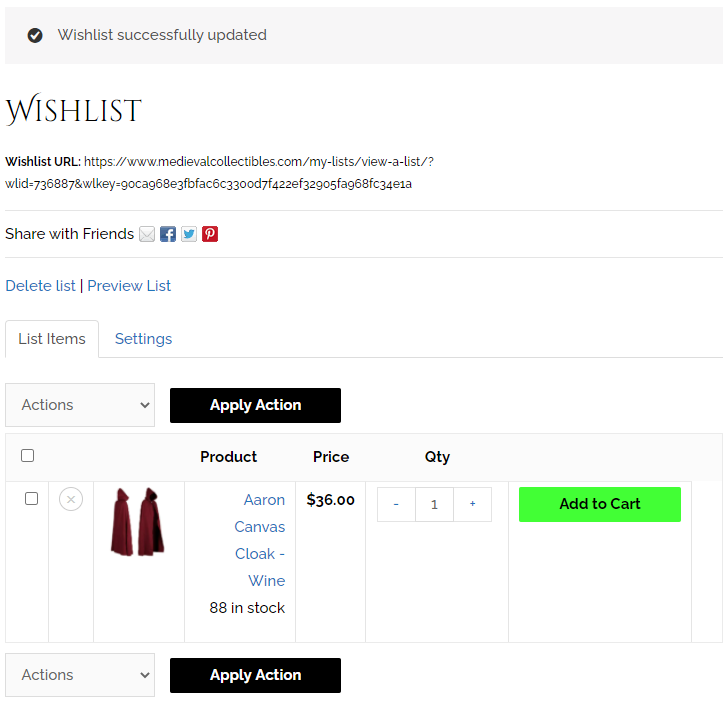 Wishlist Sharing 4