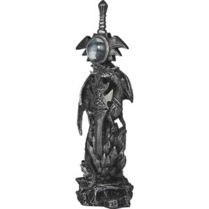 Silver Dragon Eye Sword Statue