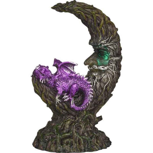 Purple Dragon on Crescent Moon Statue