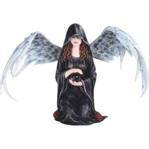 Meditating Dark Angel Statue