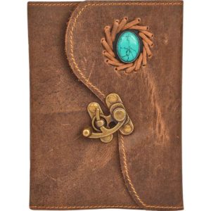 Soft Leather Journal with Turquoise Stone