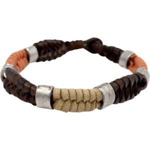 Orange and Brown Braided Viking Bracelet