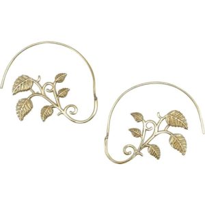 Golden Vines Open Hoop Earrings