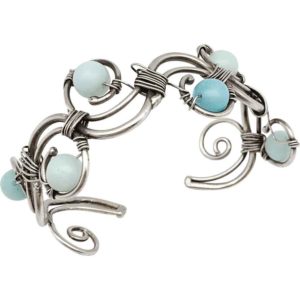 Spiral Amazonite Fantasy Cuff Bracelet