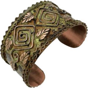 Forest Patina Square Spiral Fantasy Bracelet