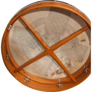 Cedar Crossbar Bodhran Drum with Celtic Cross