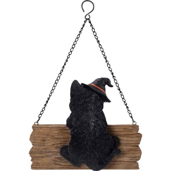 Black Kitten on Happy Halloween Sign