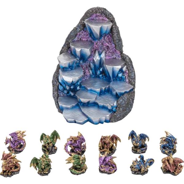 Set of 12 Mini Dragons with Ice Mountain Statue