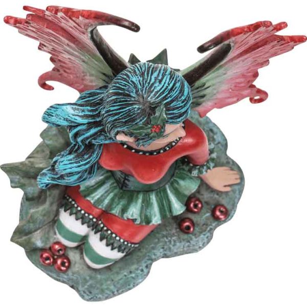 Holly Christmas Fairy Statue